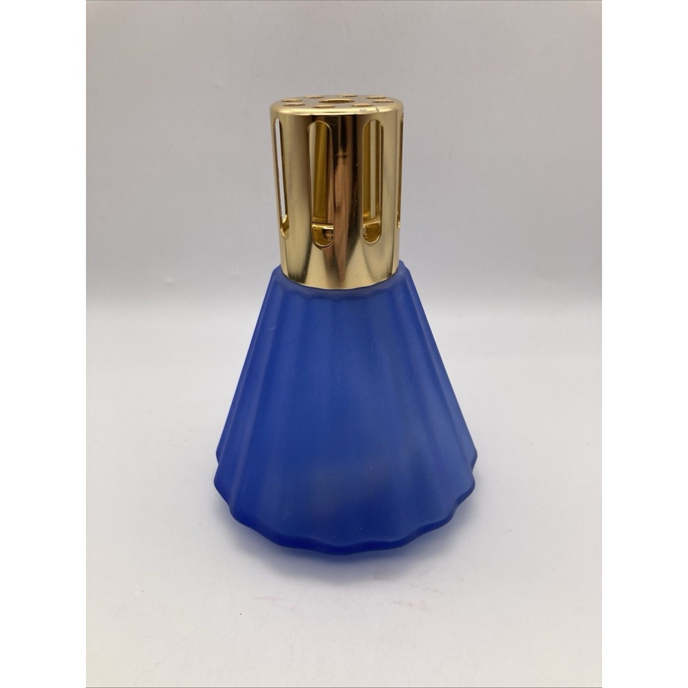 Lampe Berger Blue Reflection Frosted Fluted Fragrance Oil Lamp Burner Wick Caps